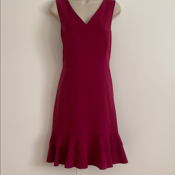 LOFT Magenta V-neck Dress - Picture 1 of 3